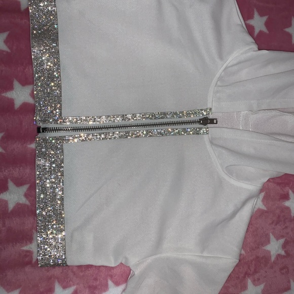 rhinestone cropped sweatshirt - Picture 3 of 4